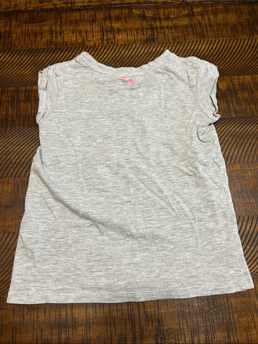 Puma Gray Short Sleeve Tee with Pink Logo - Picture 3 of 3